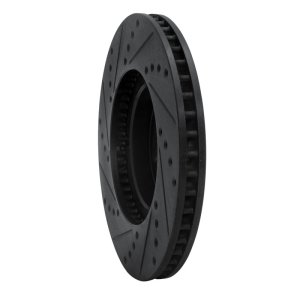 Pontiac Vibe Brake Rotor (1) - Front Right - R1 Concepts - Drilled & Slotted - Black - `00-`10